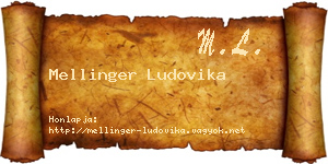 Mellinger Ludovika névjegykártya